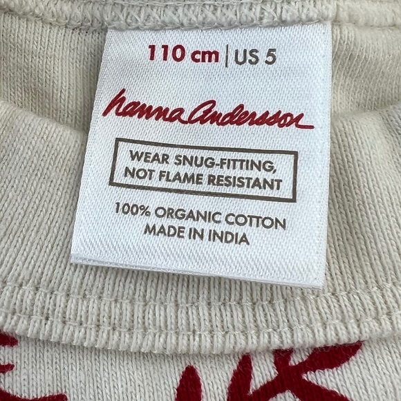 Hanna Andersson Red Dear Deer Nordic PJ Top size 5 - Picture 5 of 5
